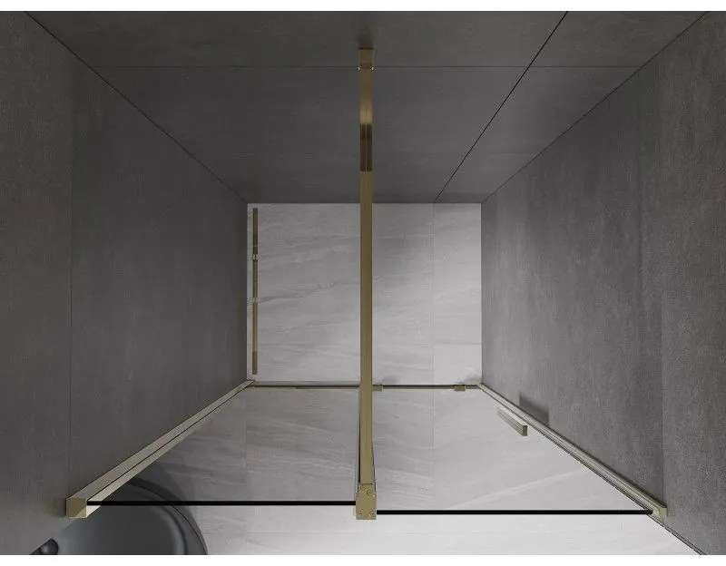 Mexen Velar, posuvné sprchové dvere do otvoru 100 cm, 8mm šedé sklo, zlatá lesklá, 871-100-000-41-50