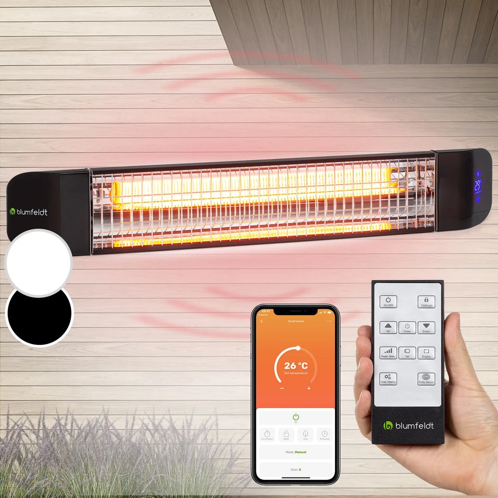 Smartwave, infračervený ohrievač, 2400 W, WiFi, ovládanie cez aplikáciu, čierny