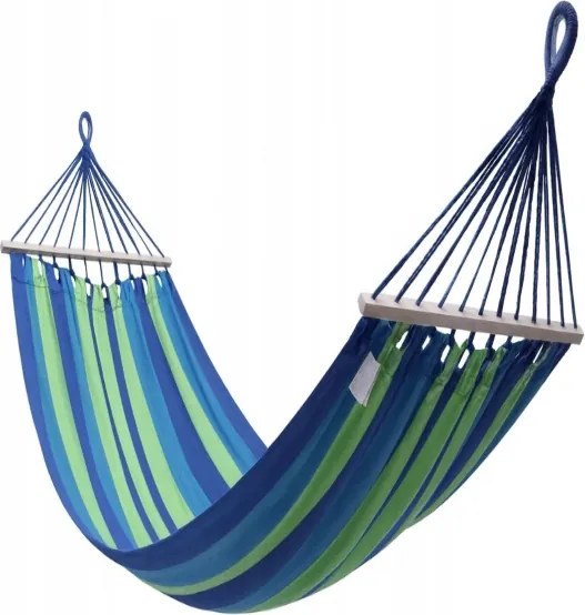 Hojdacia sieť Hamaka 250 x 100 cm zeleno-modrá