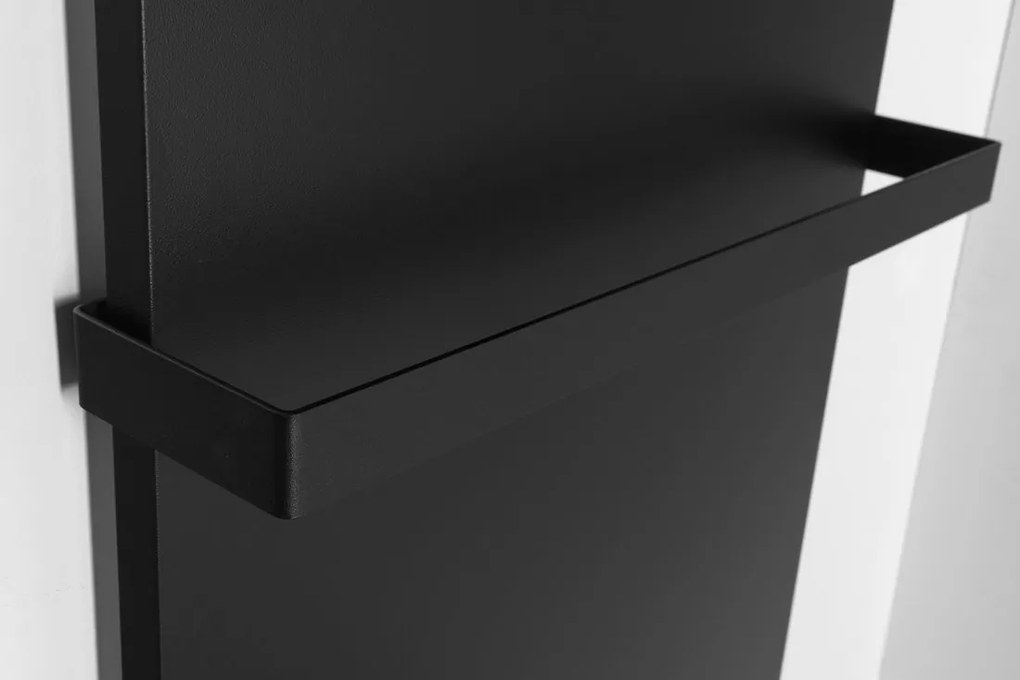 Sapho Sapho, ENIS kúpeľňový sálavý vykurovací panel 600W, 590x1200 mm, držiaky uterákov, IP44, čierna matná, RH600B-2