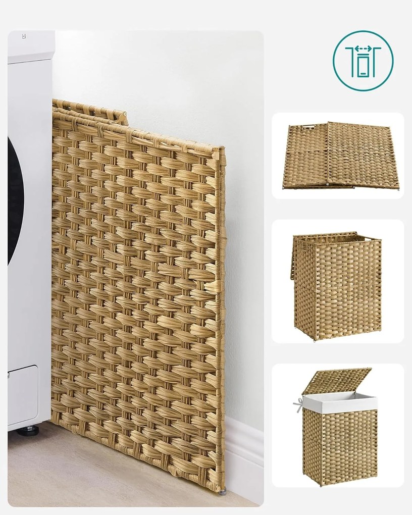 Ručne tkaný kôš na bielizeň 90 l SONGMICS LCB51NL