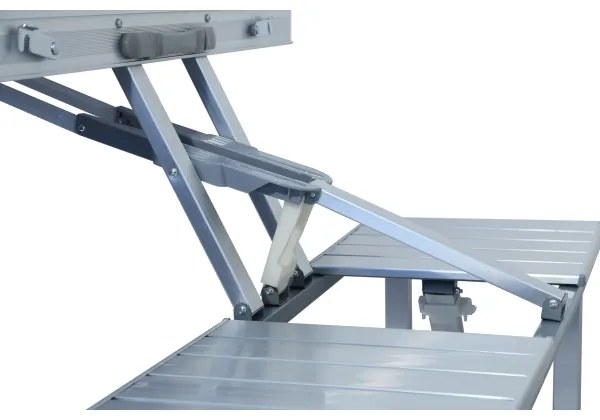 Skladací kempingový stôl so stoličkami biela/chróm