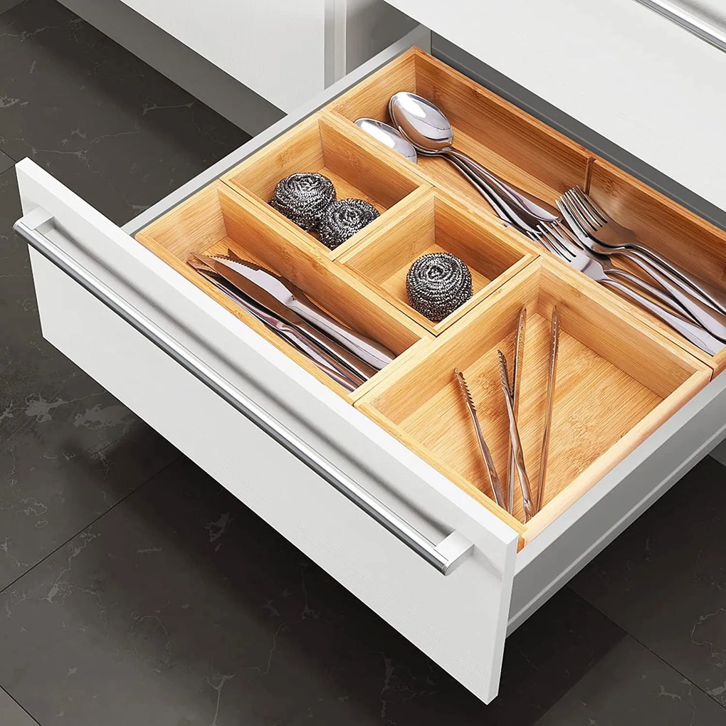 Organizér do zásuvky do kuchyne aj kúpeľne, príborník BAMBOOZ (30x15x7)