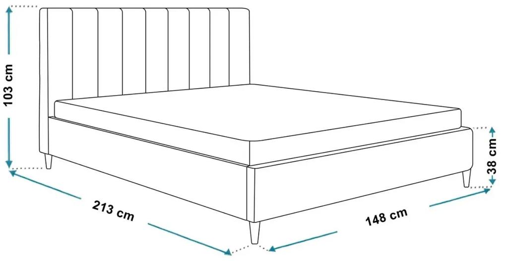 Čalúnená manželská posteľ AVRIL 140 x 200