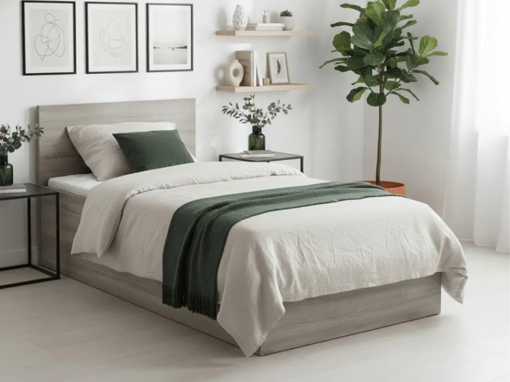 Posteľ SOFIA 90 x 200 cm, dub hľuzovka Rošt: Bez roštu, Matrac: Matrac DELUXE 10 cm