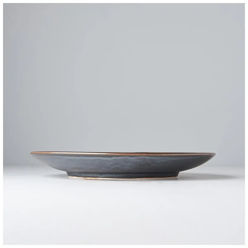 Čierno-sivý keramický tanier Mij Pearl, ø 25 cm