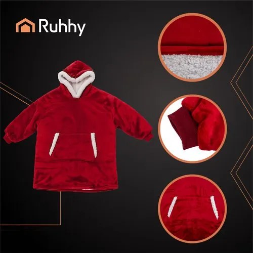 Ruhhy 26145 TV mikina s kapucňou XXL, červená