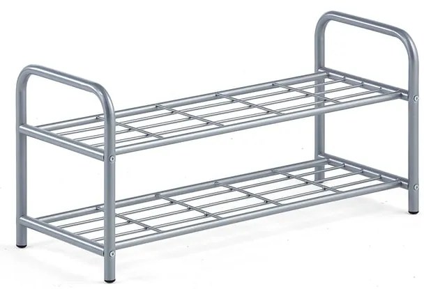 Stojan na topánky OLDHAM, 800x350x390 mm, strieborná