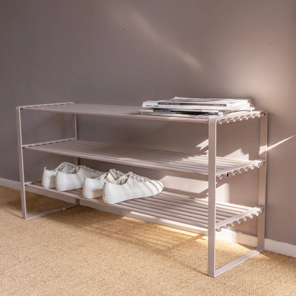 Taupe kovová skrinka na topánky 70x48,5x29 cm Rex – Spinder Design