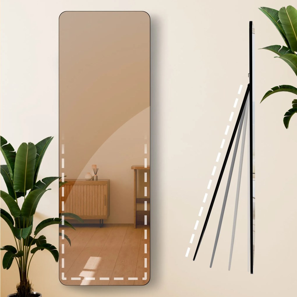 Zrkadlo Gurnee 150x50 cm - čierne matné