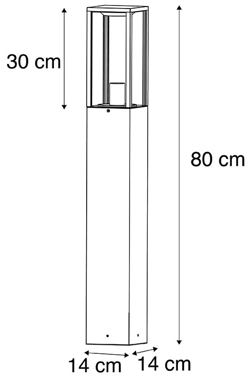 Vonkajšia stĺpová lampa čierna 80 cm so zemným hrotmi a káblovou objímkou - Charlois