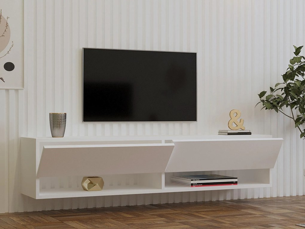 TV stolík/skrinka Agro (biela). Akcia -22%. Vlastná spoľahlivá doprava až k Vám domov. 1088947