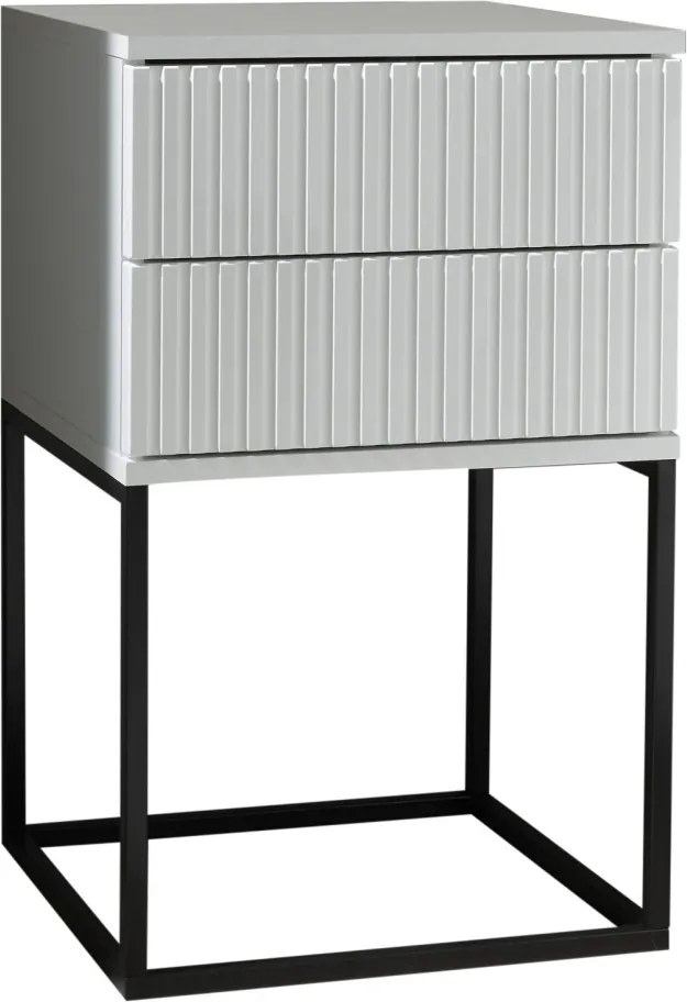 Nočný stolík s 2 zásuvkami Marle, biely