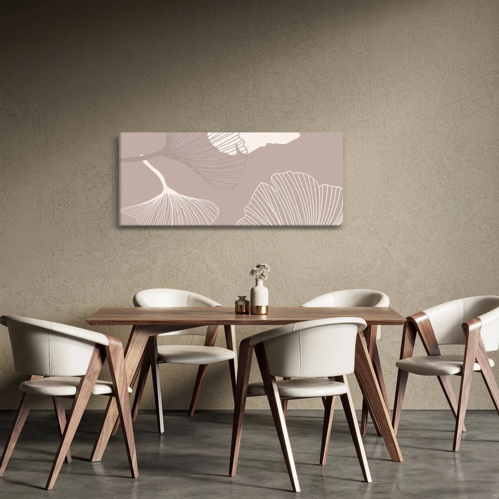 Obraz - Béžové listy N⁰1 (120x50 cm)