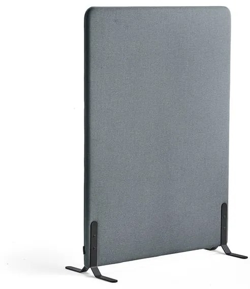 Paraván ZONE, 1360x1000x46 mm, látka Rivet, čierne nožičky, modrošedá