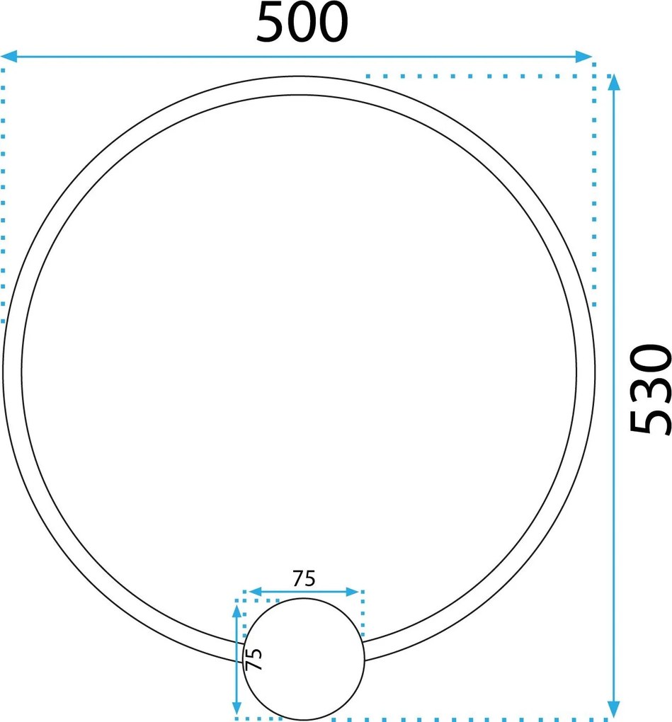 Toolight Toolight, LED nástenné svietidlo 50cm 23W 4000K APP1391-CW, zlatá matná, OSW-00917