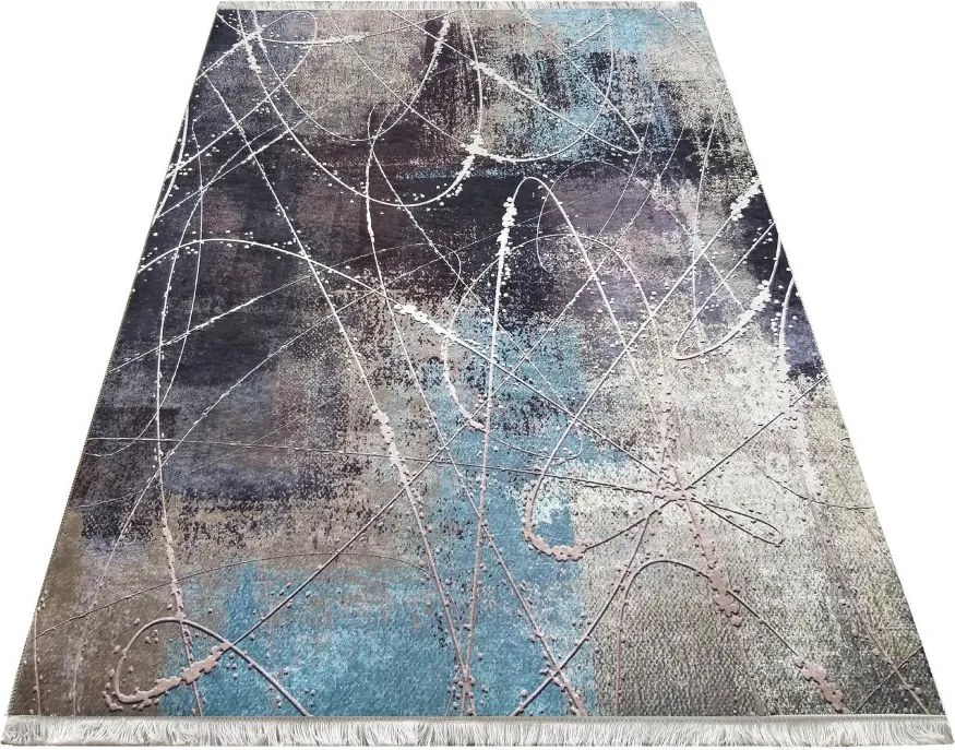 DY Sivý koberec s abstraktným vzorom Horeca-New 200S Rozmer: 120x180 cm