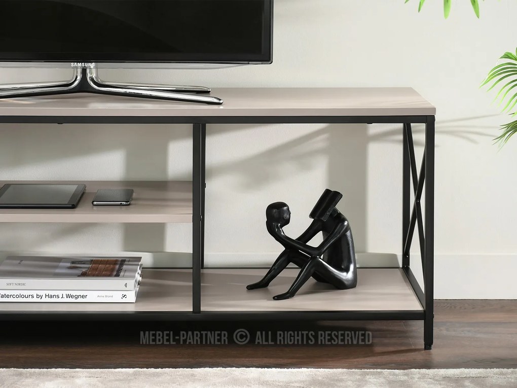TV stolík/skrinka Jabalinas (čierna). Akcia -15%. Vlastná spoľahlivá doprava až k Vám domov. 1137065