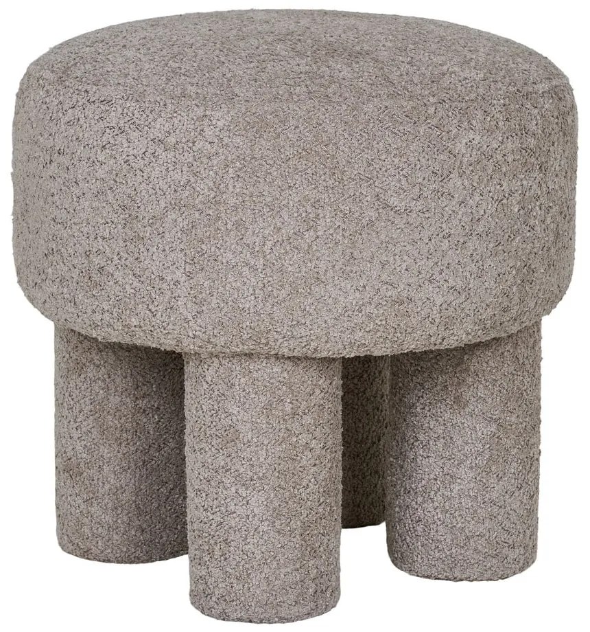 Svetlosivý taburet z textílie buklé Perth – House Nordic