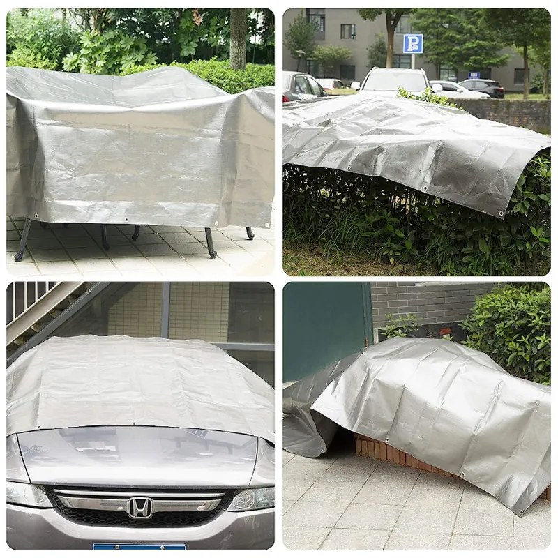 Strieborná vodeodolná krycia plachta 6m x 8m