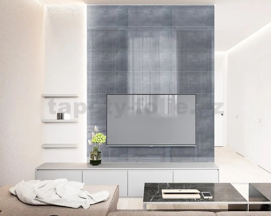 Samolepiace PVC 3D panely LVT05, cena za kus, rozmer 60 x 30 cm, betón sivý lesklý, IMPOL TRADE