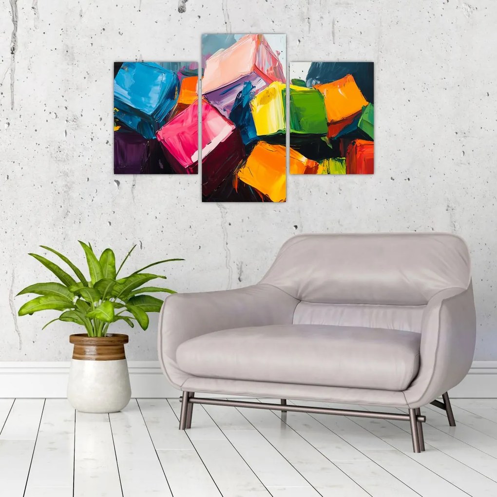 Obraz - Farebné kocky (90x60 cm)
