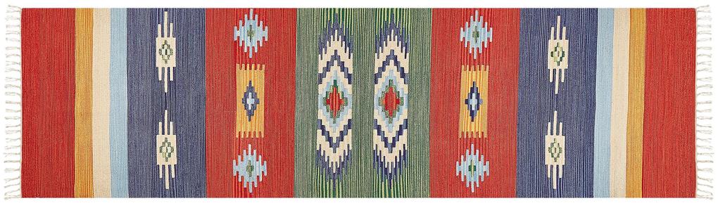Bavlnený kelímový koberec 80 x 300 cm viacfarebný KAMARIS Beliani