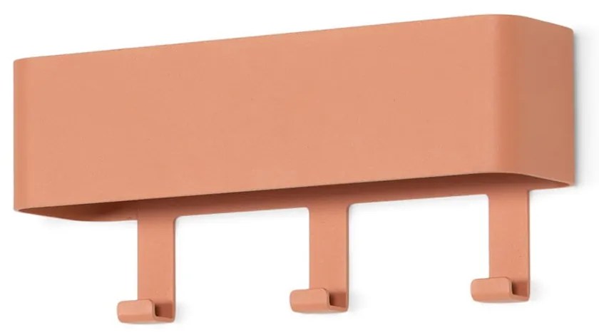 Kovový nástenný vešiak v lososovej farbe s poličkou 27 cm Dax Play – Spinder Design