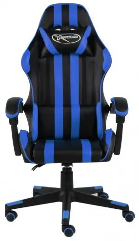 vidaXL Herná stolička čierna a modrá umelá koža-