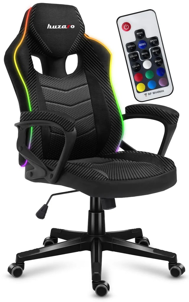 Herná stolička HUZARO FORCE 2.5 RGB CARBON MESH