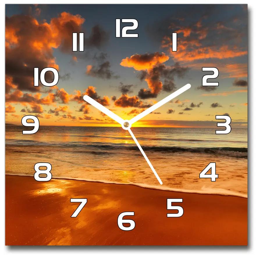 Sklenené hodiny štvorec Austrálska pláž pl_zsk_30x30_f_40275478