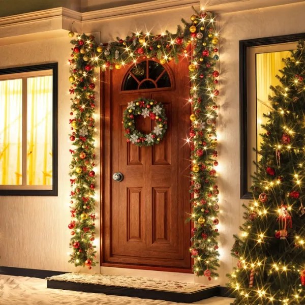 Svietiaca girlanda 80 LED / 5m s dekoráciou a diaľkové ovládanie