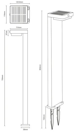 Zuma Line PT33813 - LED Solárna lampa GRID LED/4,5W/2000 mAh IP44 čierna