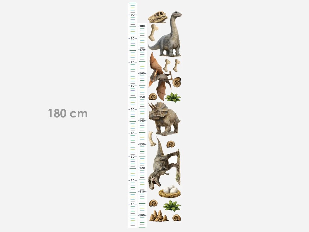 Metrové realistické dinosaury textilní prelepiteľné nálepky na stenu výška 160 cm