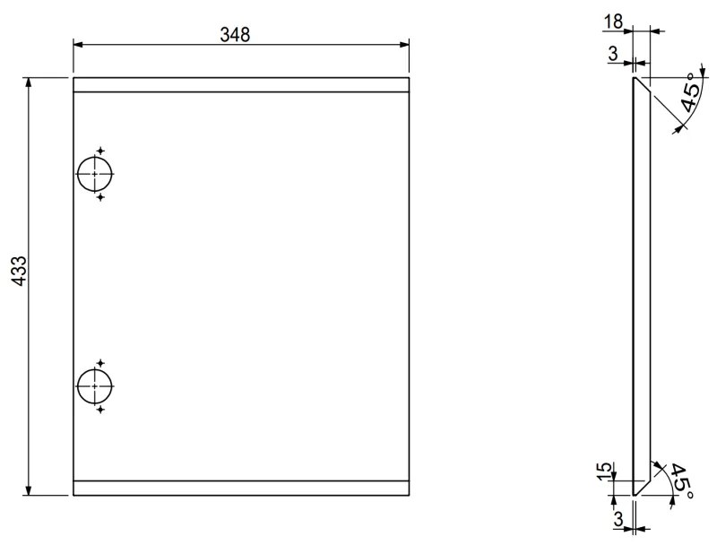 Mexen Rivel, kúpeľňová skrinka 35 cm, 1 dvierka, drážkovaná, orech, 91A21-03547-1-BF86
