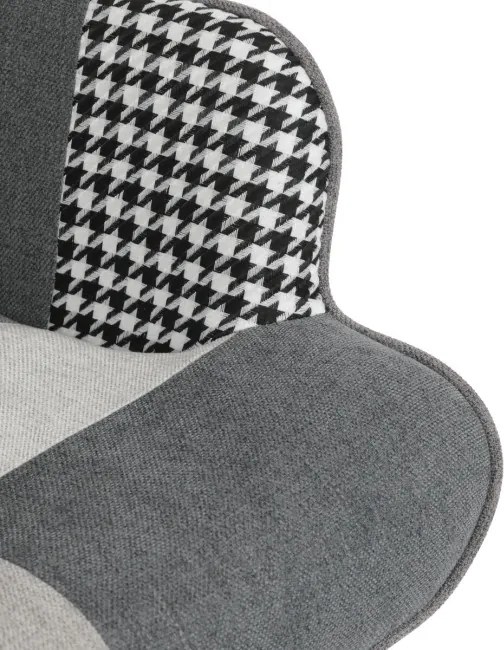 Kreslo patchwork s podnožkou AK-305B PWBK2