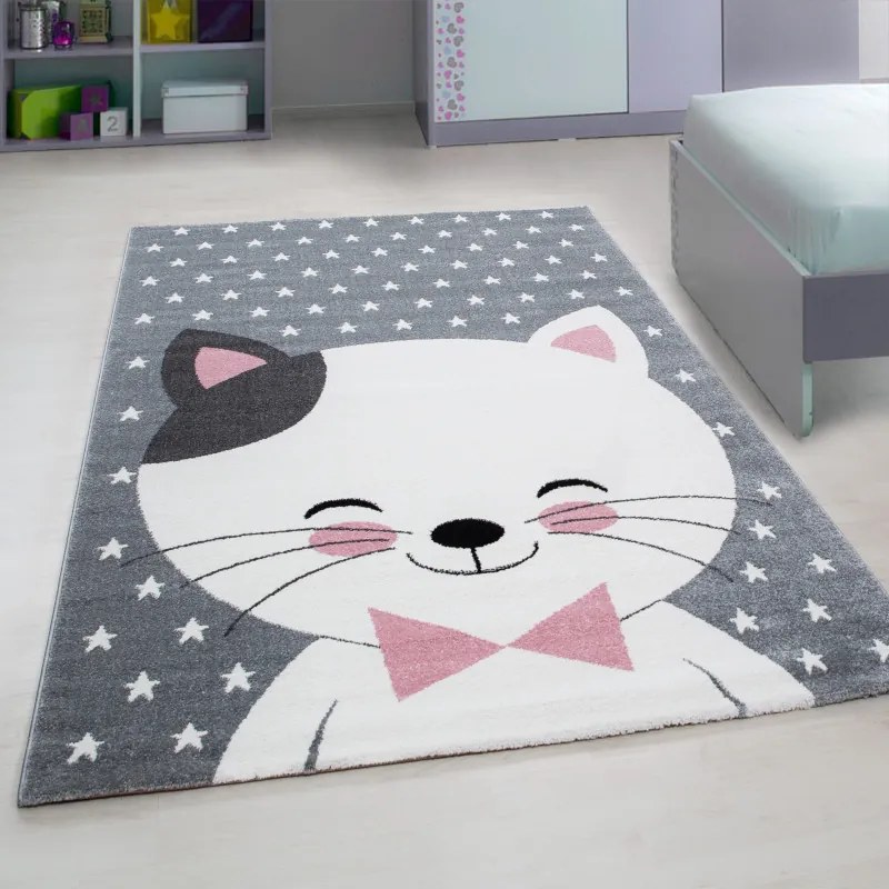 Ayyildiz, Detský kusový koberec Kids 550 pink, 80x150, šedá, detská izba