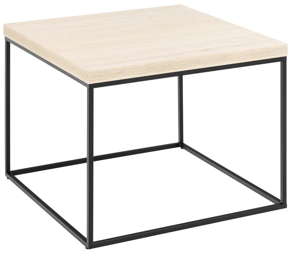 Béžový konferenčný stolík s doskou v dekore mramoru 60x60 cm Barossa – Actona