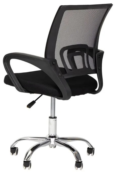 Ergonomická kancelárska stolička v čiernej farbe s kovovou základňou