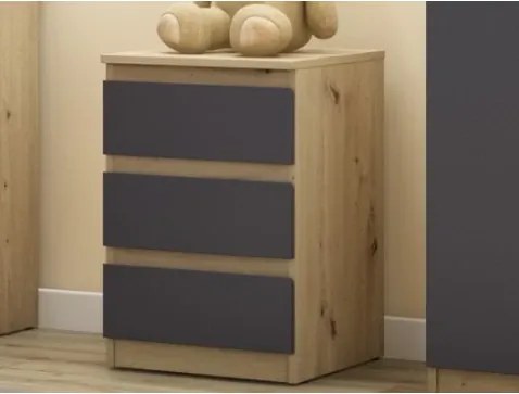 Skrinka/vysoký nočný stolík Carlos 403S, dub artisan/grafit%