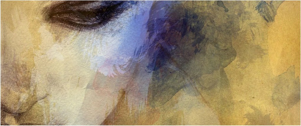 Obraz - Portrét ženy, kresba (120x50 cm)