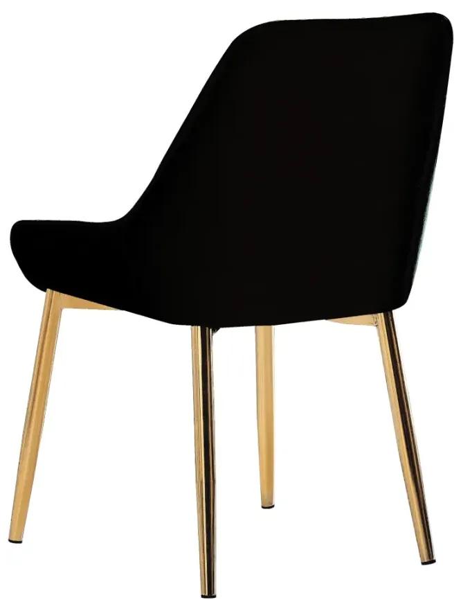 Jedálenská stolička, čierna Velvet látka/gold chróm-zlatý, PERLIA