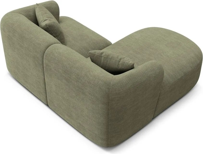 Zelená menčestrová rohová pohovka (ľavý roh/s leňoškou) Campi – Cosmopolitan Design