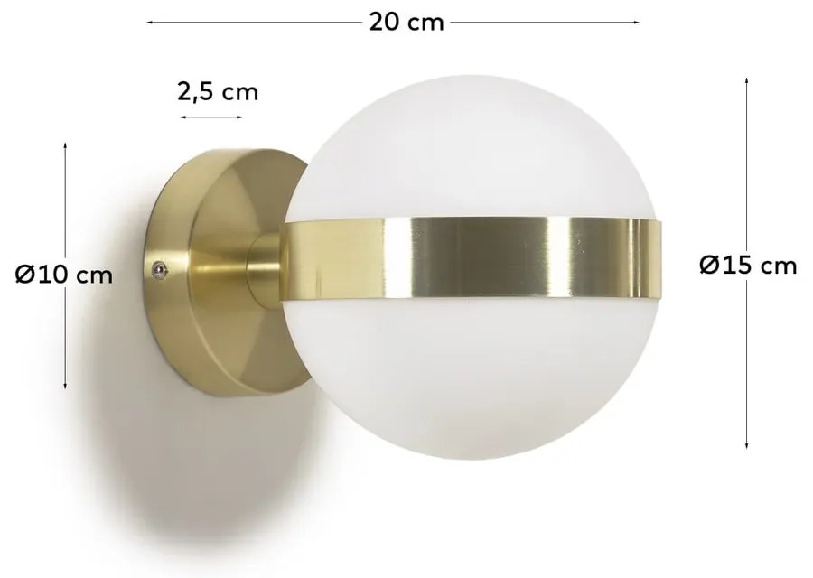 Nástenné svietidlo v zlatej farbe ø 15 cm Anasol - Kave Home