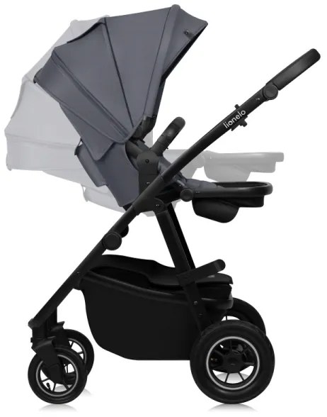 Lionelo - Kombinovaný kočík 2 v 1 AMBER PLUS Šedý grafit
