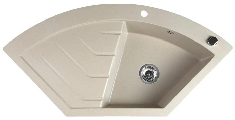 Sapho - Rohový kuchynský drez 114x57,5 cm granit/béžová