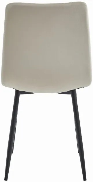 Set štyroch jedálenských stoličiek LIBRA zamatové béžové (čierne nohy) 4ks