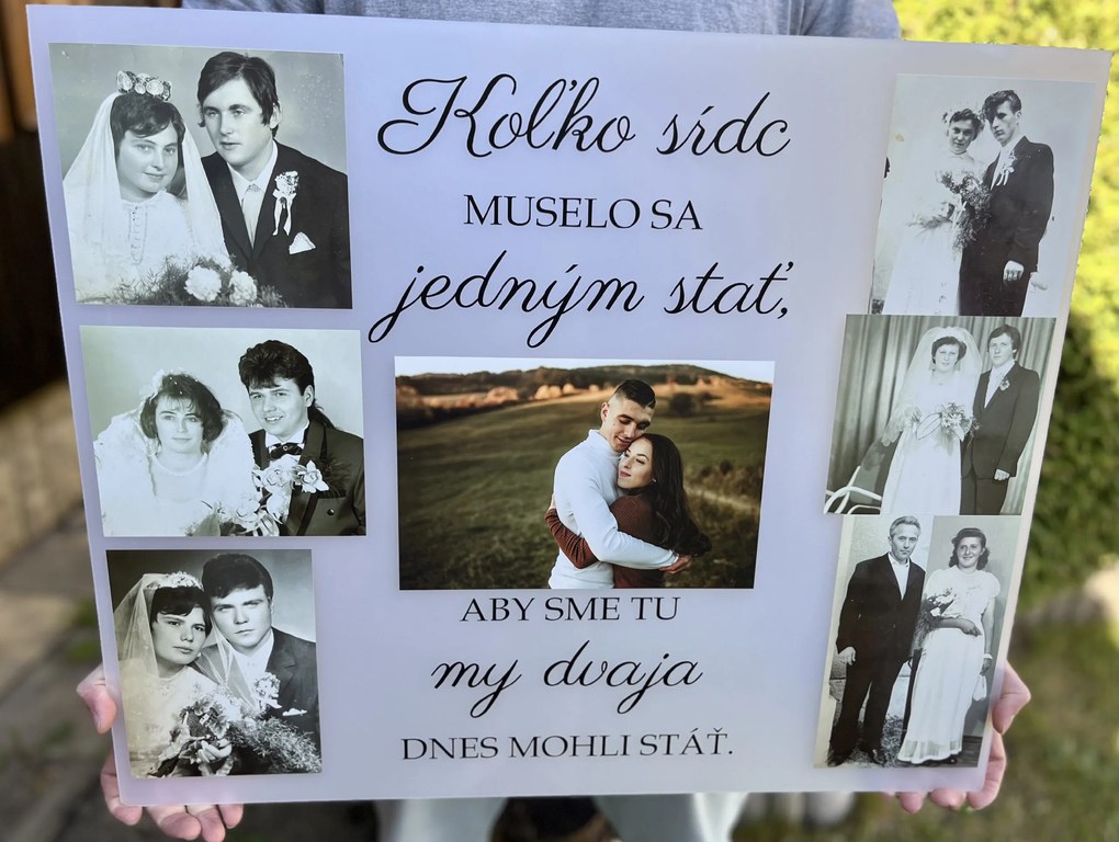 Pamätná tabuľa s textom 1 - Priama tlač na tabuľu (Váš text na mieru) + Drevený stojan