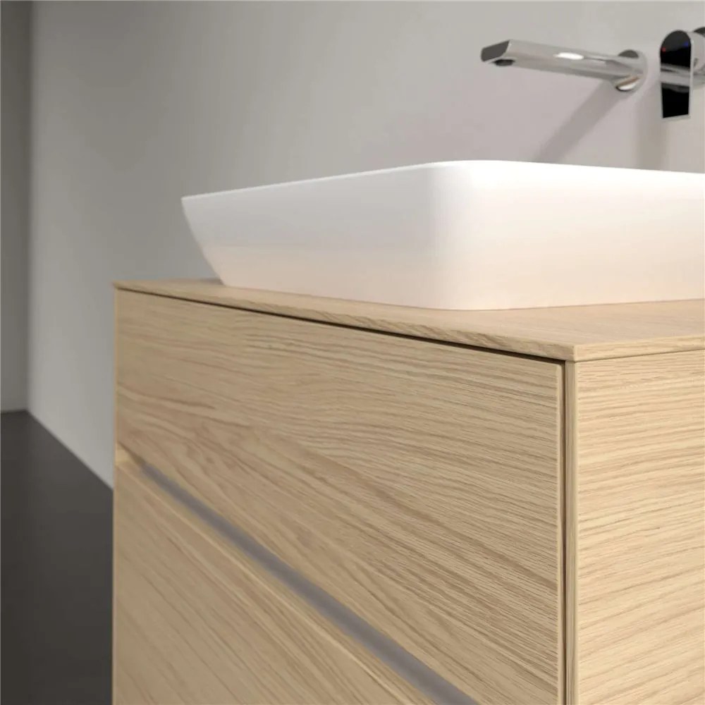 VILLEROY &amp; BOCH Collaro závesná skrinka pod umývadlo na dosku (umývadlo v strede), 2 zásuvky, 800 x 500 x 548 mm, Nordic Oak, C10800VJ