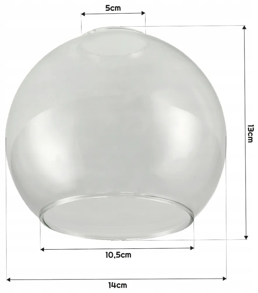 BERGE LED stropné svietidlo 3xE27, priehľadná sklenená guľa